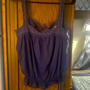 Navy lace tank size medium Hollister